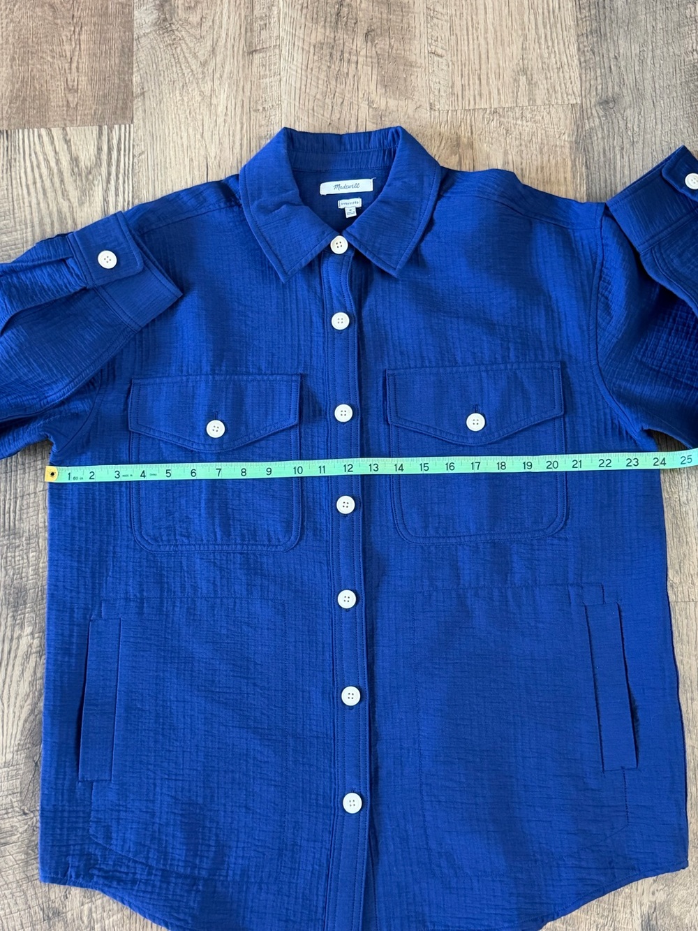Madewell Super Oversized Shirt Jacket NN969 Blue Gauze Button Down - Picture 4 of 7